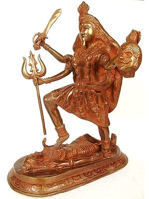 16" Mother Kali In Brass | Handmade | Made In India