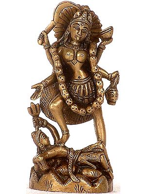 4" Mother Kali In Brass | Handmade | Made In India