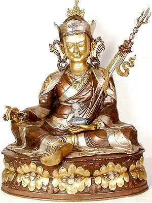 26" Large Size Tibetan Buddhist Deity Padmasambhava In Brass | Handmade | Made In India