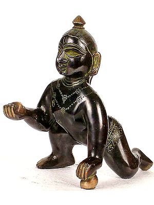 Shyam Varna (Black) Krishna with Butter Ball