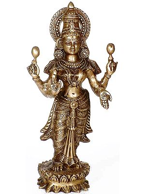 Standing Lakshmi On Lotus Pedestal