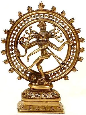 11" The Divine Dancer Nataraja In Brass | Handmade | Made In India