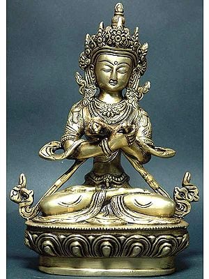 8" Tibetan Buddhist Deity Vajradhara In Brass | Handmade | Made In India
