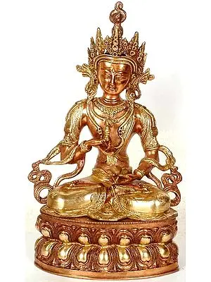 14" Tibetan Buddhist Deity Vajrasattva - The Divine Priest In Brass | Handmade | Made In India