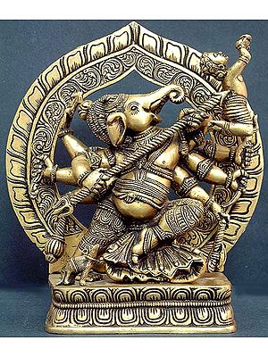 Vighnesha (A Rare Form of Ganesha) Brass Statue