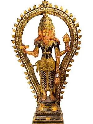 42" Brahma, One of the Trimurti – The Three-Aspected Supreme (Large Size) In Brass | Handmade | Made In India