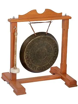 23" Tibetan Buddhist Monastery Gong with Auspicious Mantras and Symbols