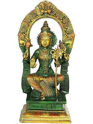 10" Goddess Rajarajeshwari (Tripura Sundari) | Brass Statue | Handmade | Made In India