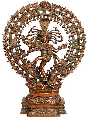 19" Charged with Symbolic Meaning (Or How to Be Free From Fear) In Brass | Lord Shiva as Nataraja | Handmade In India