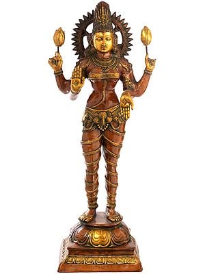 51" Large Size Goddess Lakshmi In Brass | Handmade | Made In India