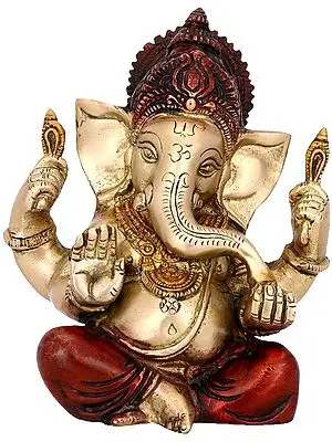 Seated Ganesha, His Dhoti Matching His Crown