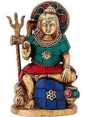 Seated Shiva, With The Richly Inlaid Halo