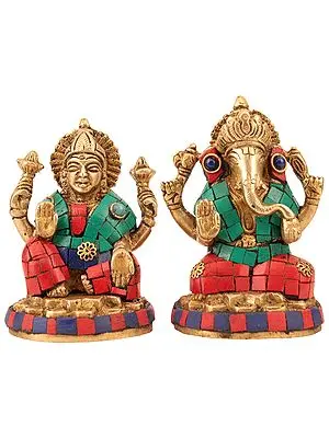Lakshmi-Ganesha, Inlaid Duo
