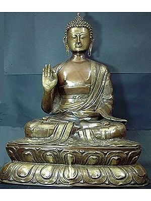 26" Large Size Buddha, the Universal Teacher In Brass | Handmade | Made In India