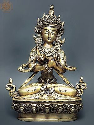 8" Tibetan Buddhist Deity Vajradhara In Brass | Handmade | Made In India