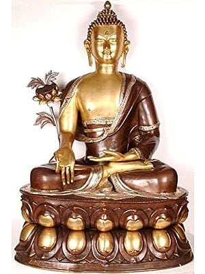 38" Large Size Medicine Buddha (Tibetan Buddhist Deity) In Brass | Handmade | Made In India