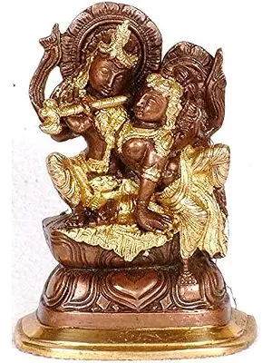 6" Devotional Love In Brass | Handmade | Made In India