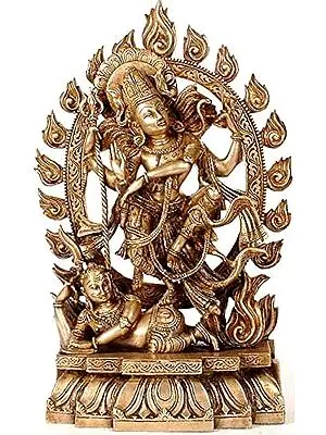 15" Shiva's Dance of Destruction (Tandava) In Brass | Handmade | Made In India