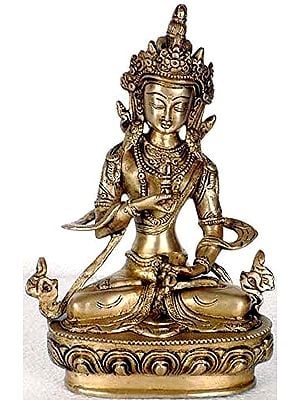 8" Tibetan Buddhist Deity Vajrasattva In Brass | Handmade | Made In India
