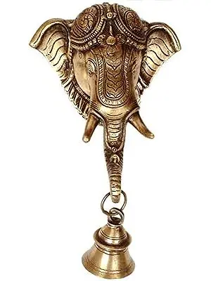 10" Decorative Ganesh Hanging Bell in Brass | Handmade | Made In India