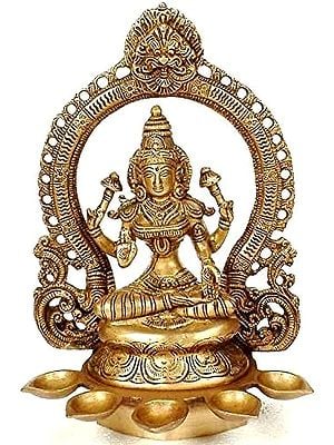 11" For Ritual Worship of The Goddess of Fortune In Brass | Handmade | Made In India