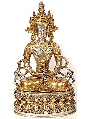 14" Tibetan Buddhist Deity Amitabha  In Brass | Handmade | Made In India