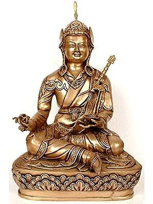 17" Tibetan Buddhist God Guru Padmasambhava In Brass | Handmade | Made In India