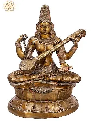 Large Size  Kamalasana – Lotus-Seated Saraswati