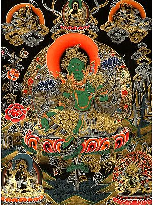 A Fine Painting of Emerald Goddess Green Tara
