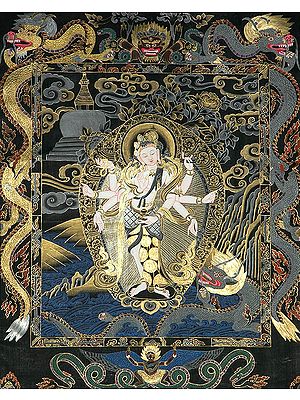 Avalokiteshvara as Amoghapasa (The Painting is Abundantly Enriched with 24 Karat Gold)