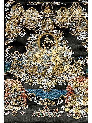 Black Thangka of Guru Padmasambhava (Rare)