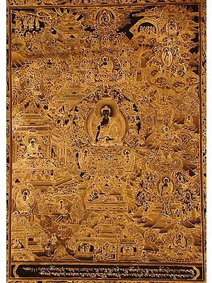 Gautam Buddha with Scenes from His Life