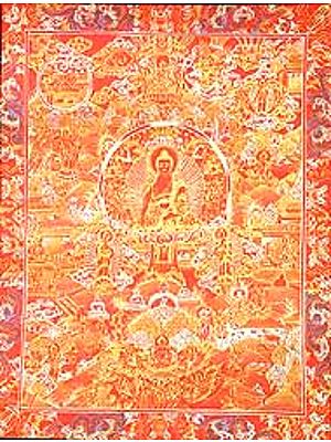 Gautam Buddha with Scenes from His Life