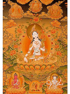 Goddess White Tara | Tibetan Thangka Painting