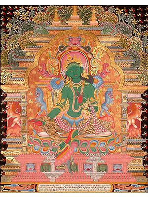 Green Tara Tibetan Thangka Painting