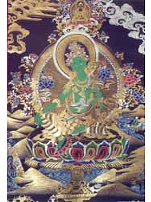 Green Tara | Tibetan Buddhist Thangka Painting with 24 Karat Gold
