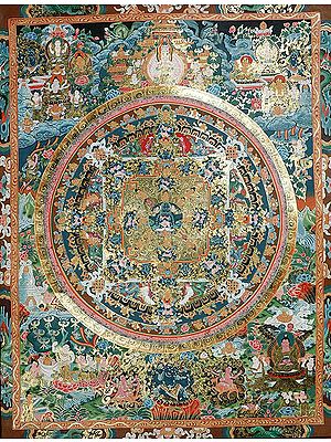 A Large and Complex Mandala of Fourteen-Armed Heruka Father-Mother