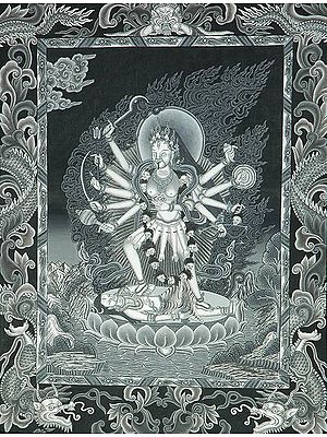 Most Terrific Mother Goddess Kali (Esoteric Black Painting)