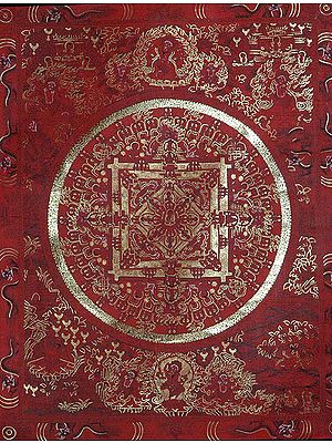 Red Mandala of the Buddha with Wrathful Deities