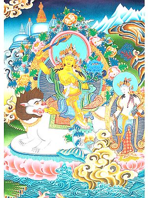 Simhanada Manjushri with Avalokiteshvara