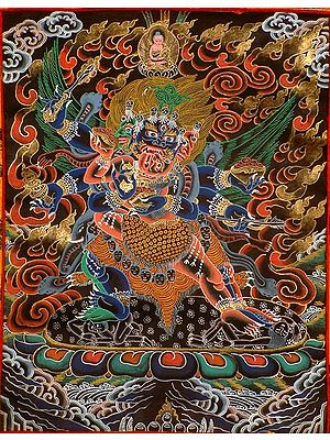 Six-Armed Winged Mahakala with His Shakti