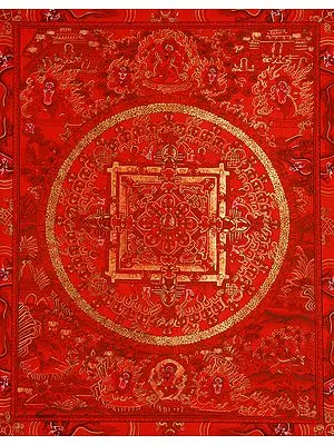 Red Mandala of Gautam Buddha -Tibetan Buddhist