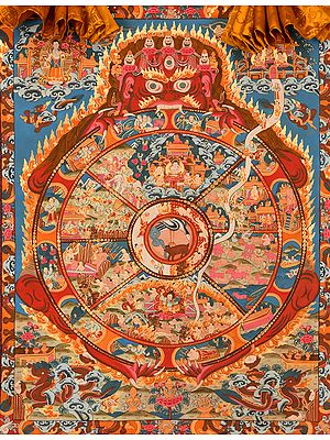 Tibetan Buddhist Large Size Wheel of Life (Srid pahi hkhor lo)