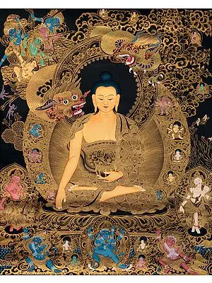 The Temptation of Shakyamuni Buddha by Mara - Superfine Large Size Tibetan Buddhist Thangka