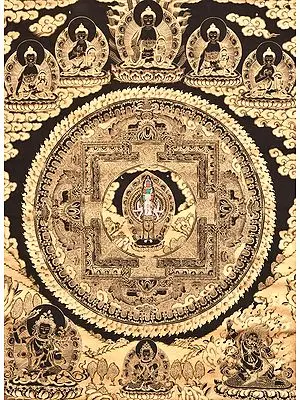Super Large Eleven Headed Avalokiteshvara Mandala with Five Dhyani Buddhas - Tibetan Buddhist
