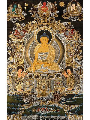 The Buddha Shakyamuni Seated on Six-ornament Throne of Enlightenment