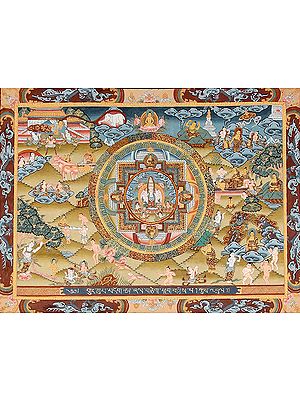 Thousand Armed Avalokiteshvara Mandala with the Scenes from the Life of Buddha