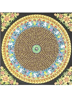 Mandala of Om With Mantras - Tibetan Buddhist