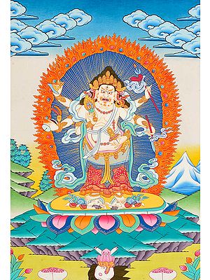 Tibetan Buddhist Deity Six-Armed White Mahakala
