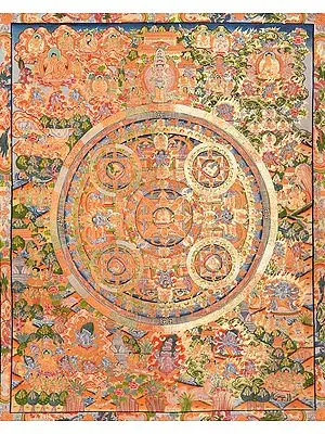 Mandala of Tibetan Buddhist Lord Gautama Buddha